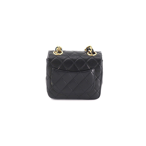 Chanel Mini Matelasse Chain Pouch Leather Black Gold Metal Fittings - Picture 2 of 8